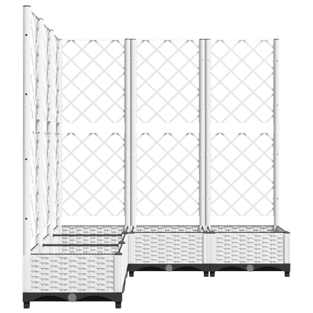 Ζαρντινιέρα Κήπου με Καφασωτό Λευκή 120x120x121,5 εκ. Πολυπροπ. - PAKOBAZAAR
