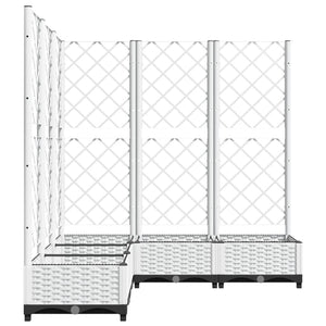 Ζαρντινιέρα Κήπου με Καφασωτό Λευκή 120x120x121,5 εκ. Πολυπροπ. - PAKOBAZAAR