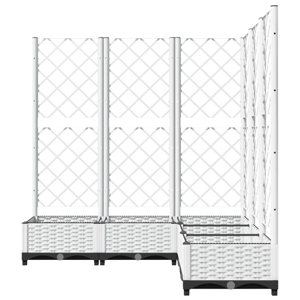 Ζαρντινιέρα Κήπου με Καφασωτό Λευκή 120x120x121,5 εκ. Πολυπροπ. - PAKOBAZAAR