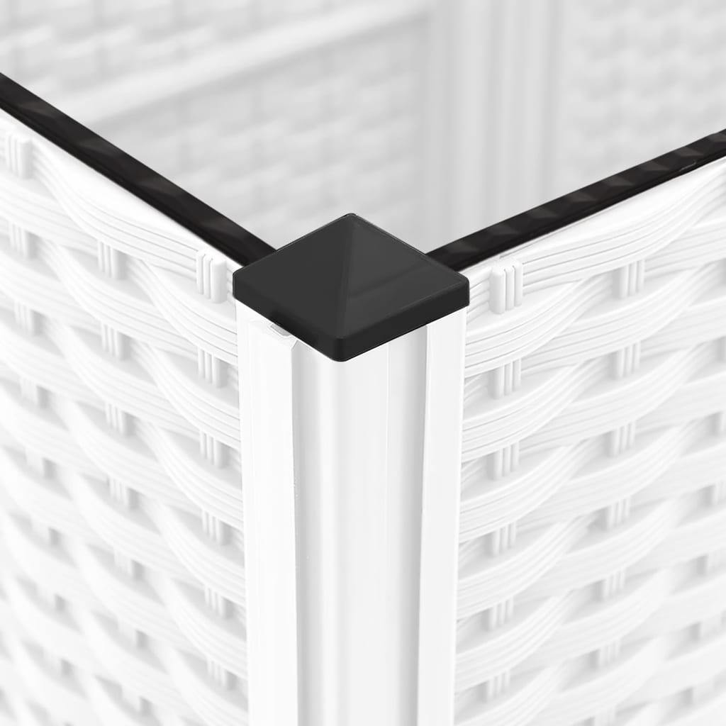 Ζαρντινιέρα Κήπου με Καφασωτό Λευκή 120x120x121,5 εκ. Πολυπροπ. - PAKOBAZAAR