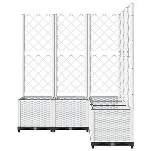 Ζαρντινιέρα Κήπου με Καφασωτό Λευκή 120x120x136 εκ. Πολυπροπ. - PAKOBAZAAR