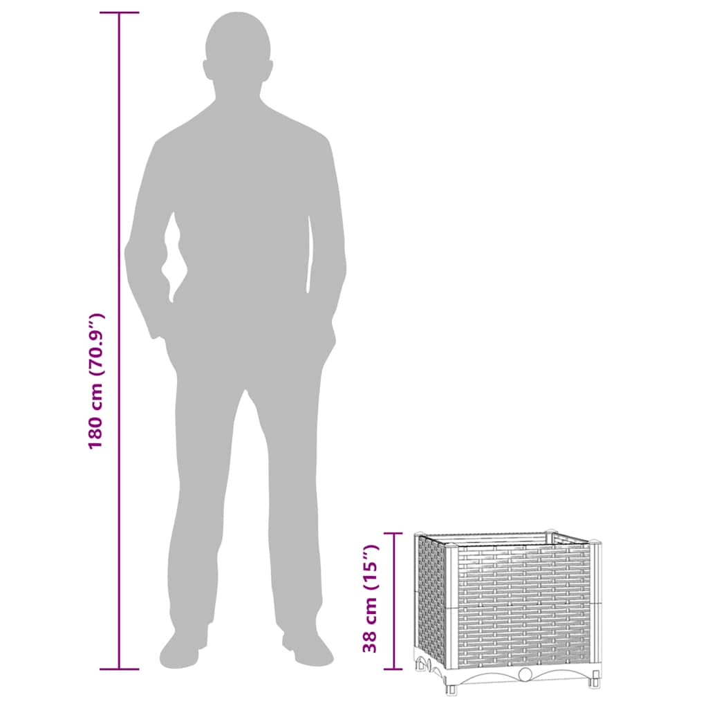 Ζαρντινιέρα 40 x 40 x 38 εκ. από Πολυπροπυλένιο - PAKOBAZAAR