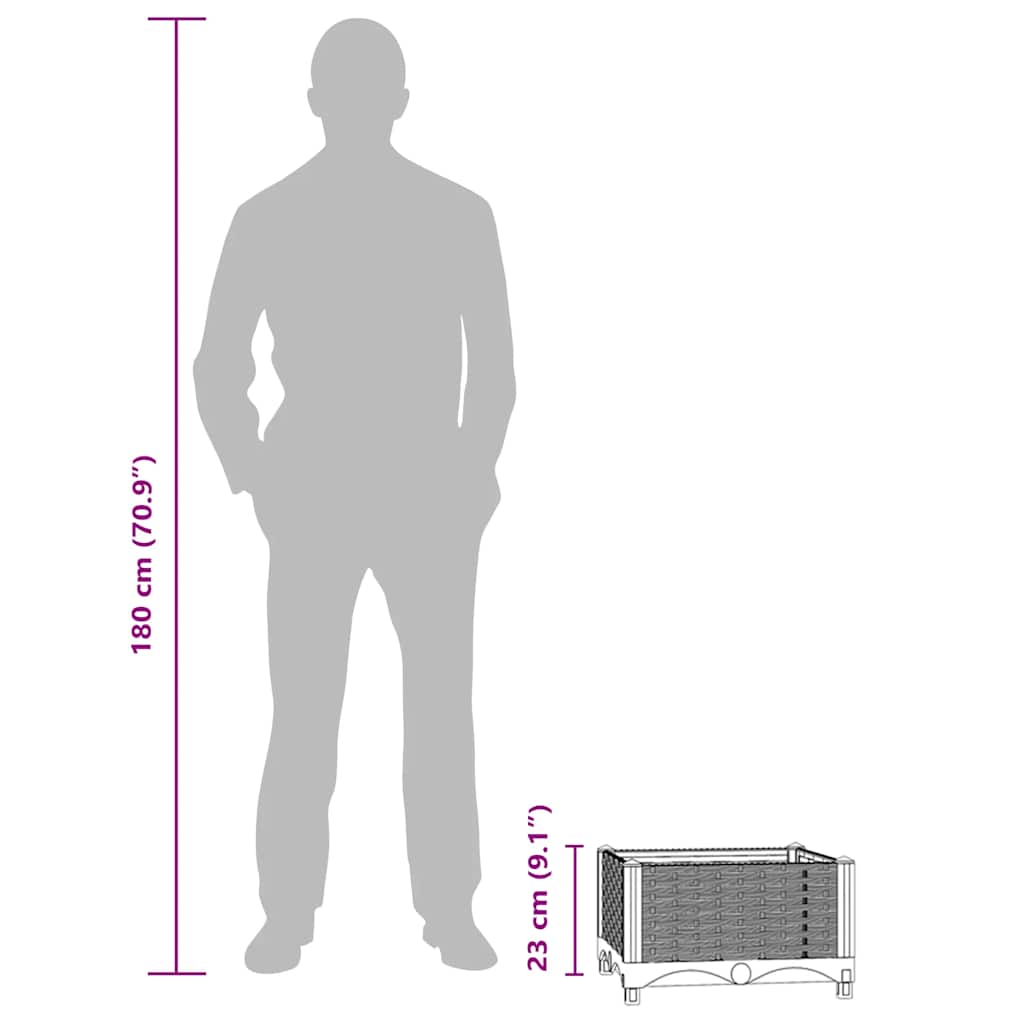 Ζαρντινιέρα 40 x 40 x 23 εκ. από Πολυπροπυλένιο - PAKOBAZAAR