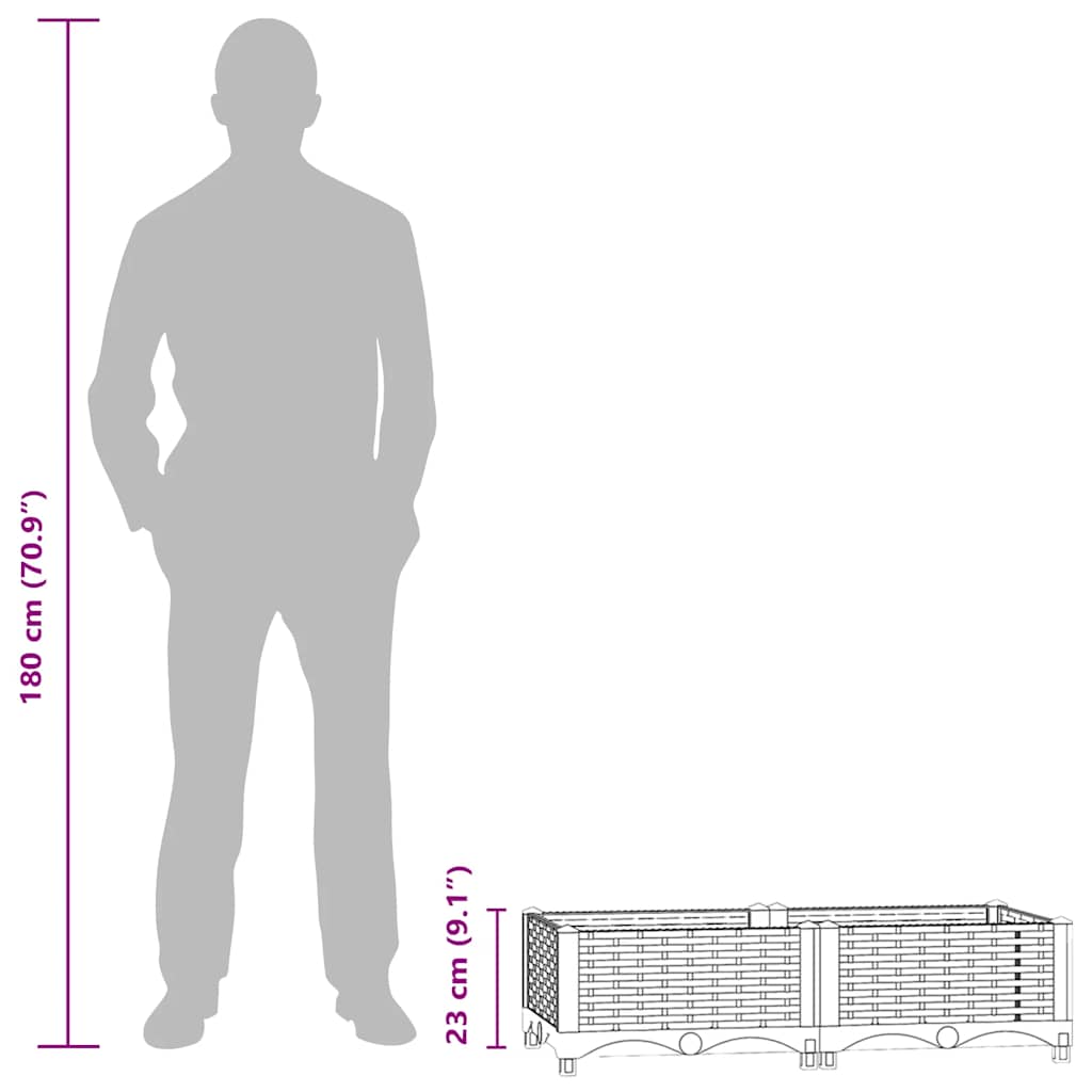 Ζαρντινιέρα 80 x 40 x 23 εκ. από Πολυπροπυλένιο - PAKOBAZAAR