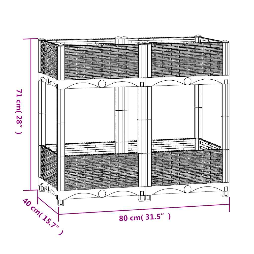 Ζαρντινιέρα 80 x 40 x 71 εκ. από Πολυπροπυλένιο - PAKOBAZAAR