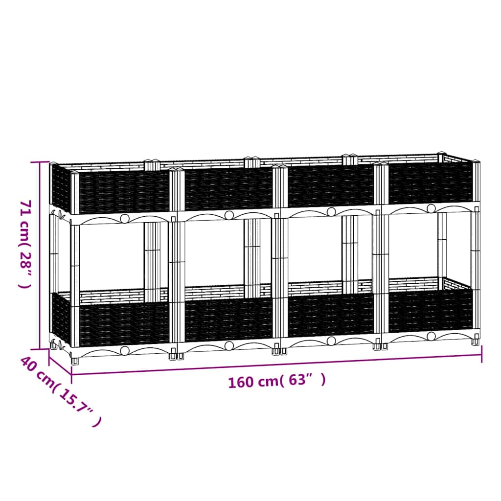 Ζαρντινιέρα 160 x 40 x 71 εκ. από Πολυπροπυλένιο - PAKOBAZAAR