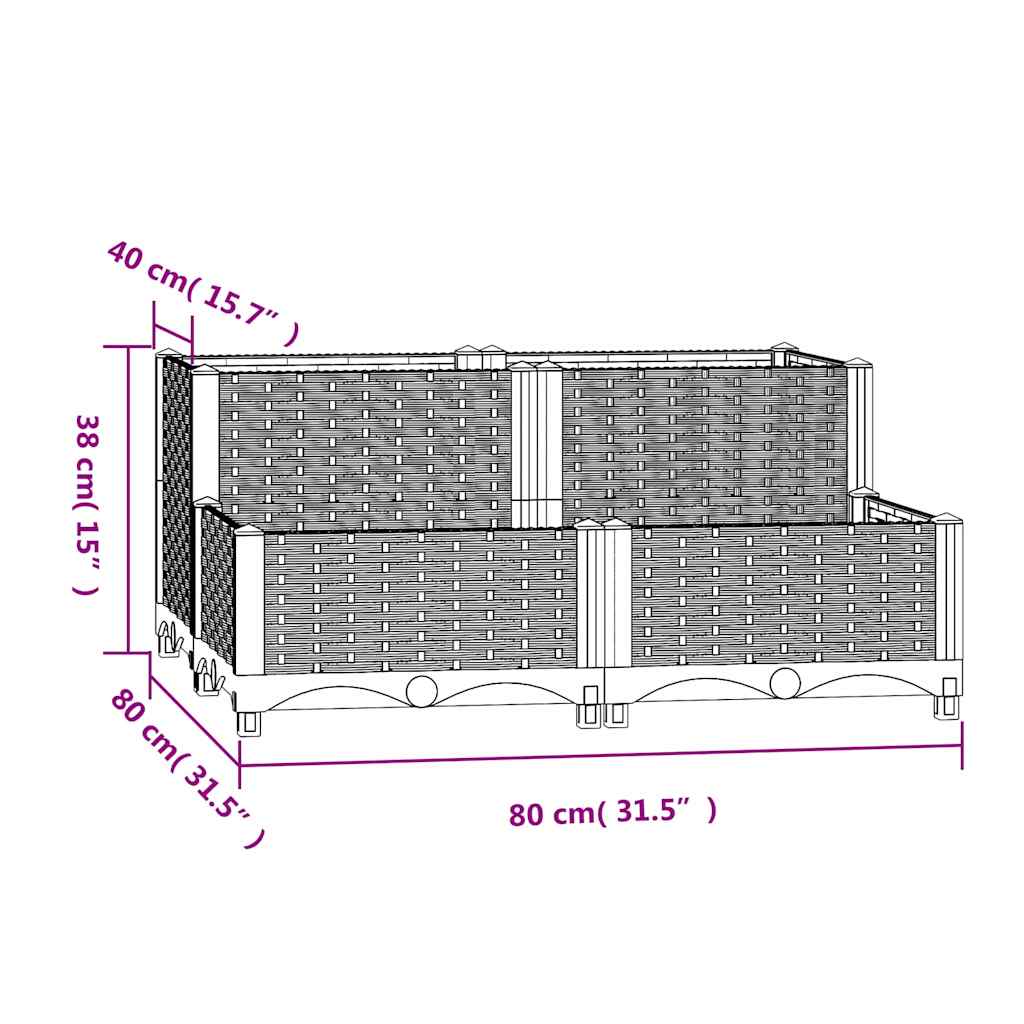 Ζαρντινιέρα 80 x 80 x 38 εκ. από Πολυπροπυλένιο - PAKOBAZAAR