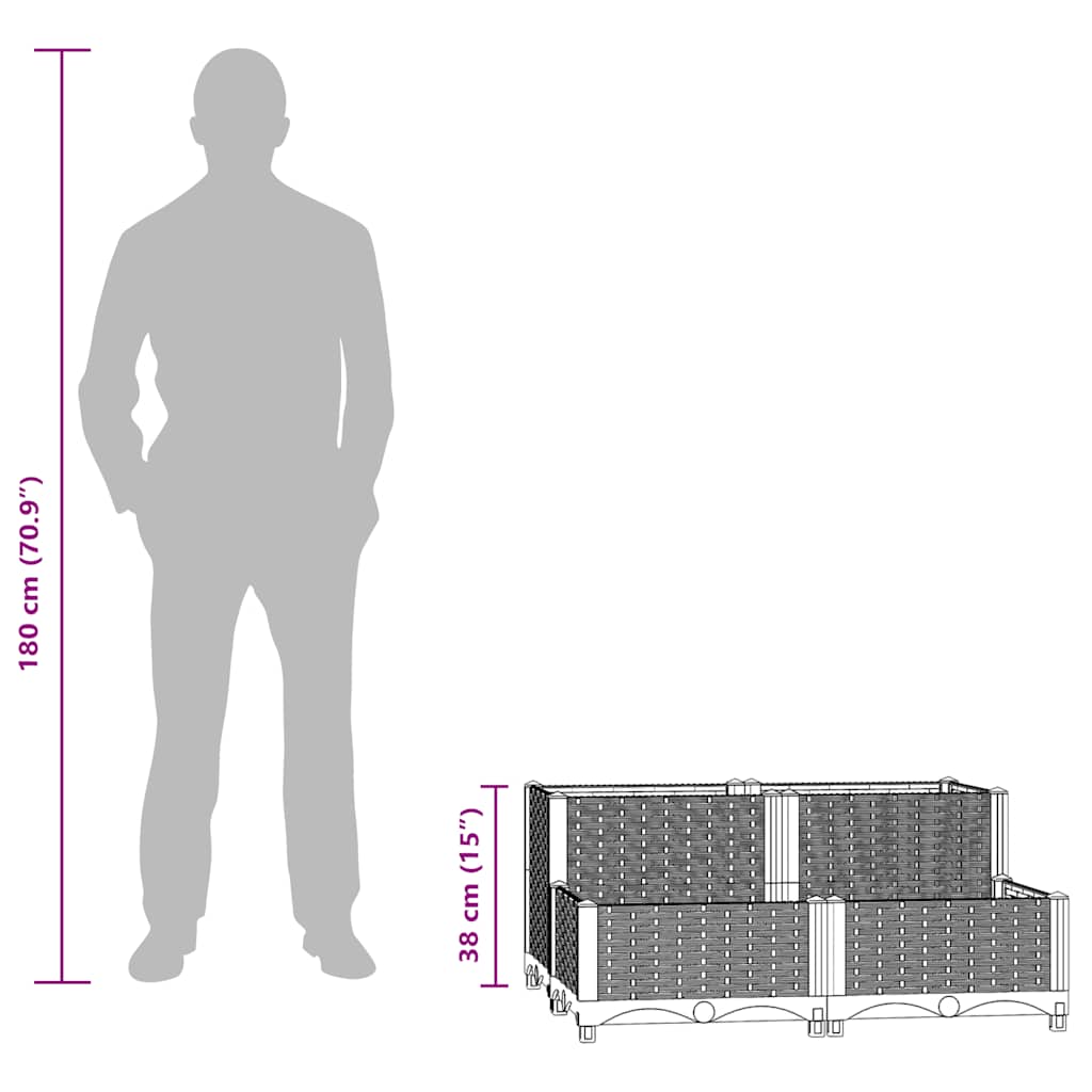 Ζαρντινιέρα 80 x 80 x 38 εκ. από Πολυπροπυλένιο - PAKOBAZAAR