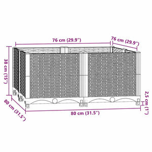 Ζαρντινιέρα 80 x 80 x 38 εκ. από Πολυπροπυλένιο - PAKOBAZAAR