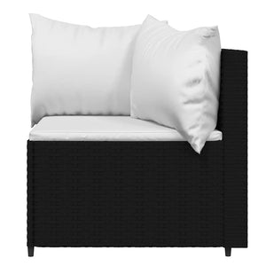 Σαλόνι Κήπου Σετ 3 Τεμαχίων Μαύρο Συνθετικό Ρατάν με Μαξιλάρια - Pakobazaar