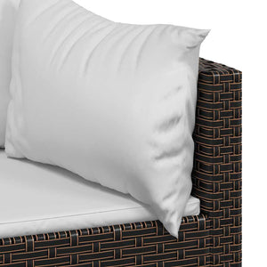 Καναπέδες Κήπου Γωνιακοί με Μαξιλάρια 2 τεμ. Καφέ Συνθ. Ρατάν
