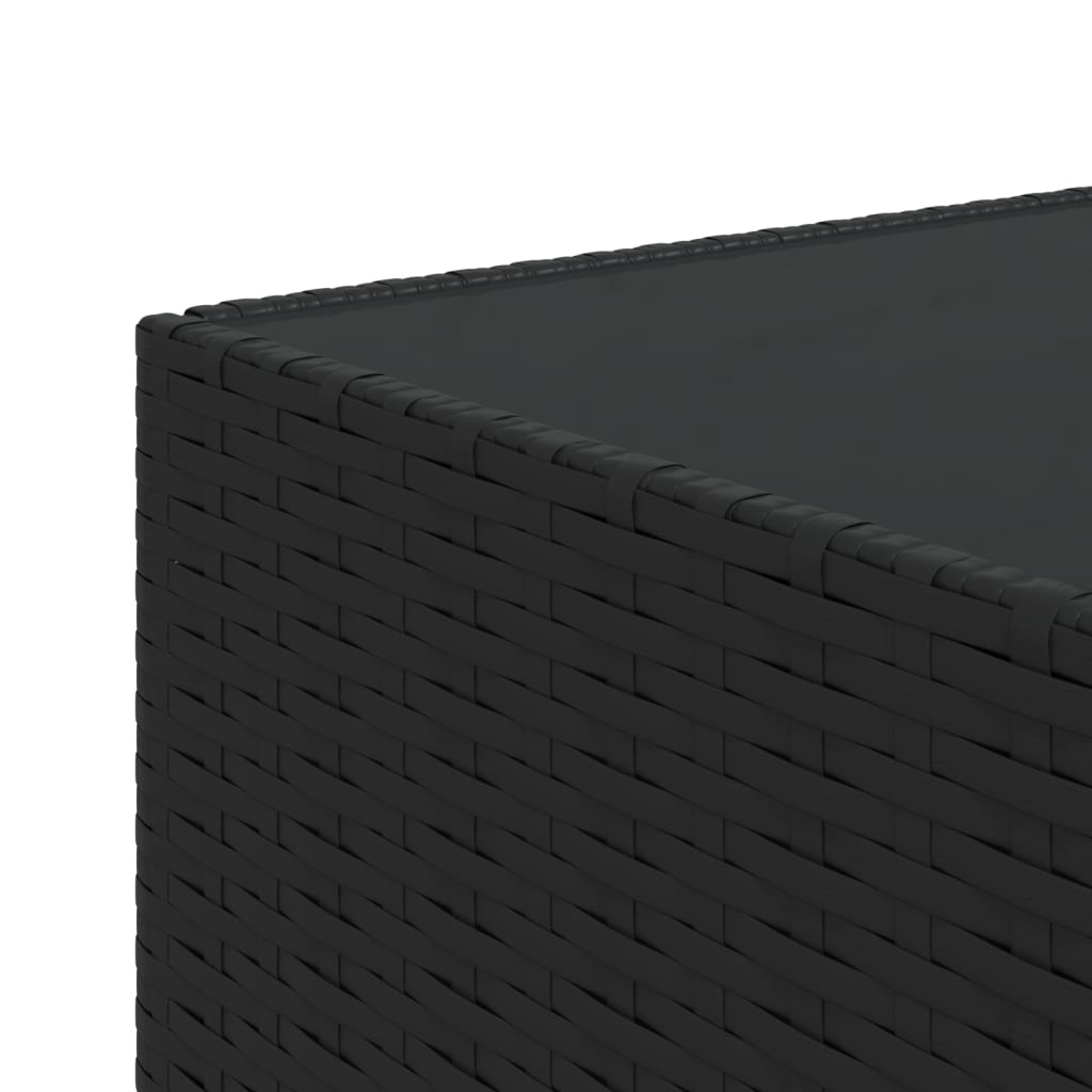 Τραπέζάκι Κήπου Τετράγωνο Μαύρο 50x50x30 εκ. Συνθετικό Ρατάν