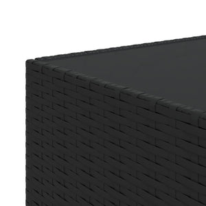 Τραπέζάκι Κήπου Τετράγωνο Μαύρο 50x50x30 εκ. Συνθετικό Ρατάν