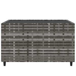 Τραπέζάκι Κήπου Τετράγωνο Γκρι 50x50x30 εκ. από Συνθετικό Ρατάν - Pakobazaar