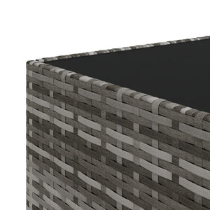 Τραπέζάκι Κήπου Τετράγωνο Γκρι 50x50x30 εκ. από Συνθετικό Ρατάν - Pakobazaar