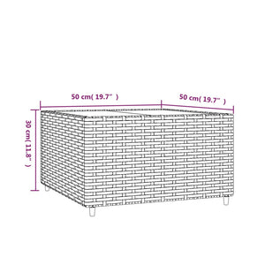 Τραπέζάκι Κήπου Τετράγωνο Γκρι 50x50x30 εκ. από Συνθετικό Ρατάν - Pakobazaar