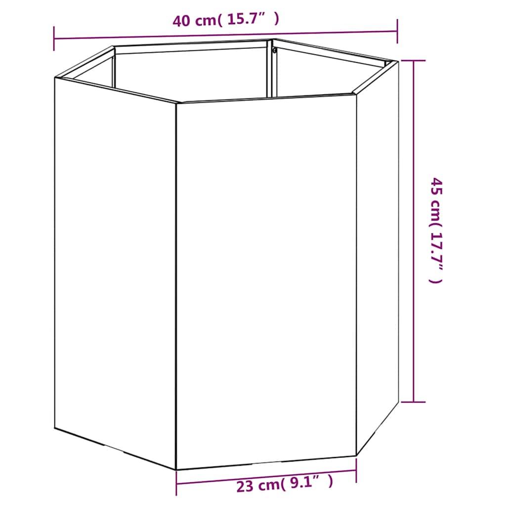 Ζαρντινιέρα Σκουρ. 40 x 40 x 45 εκ. Ατσάλι Σκληρυθέν στον Αέρα - Pakobazaar
