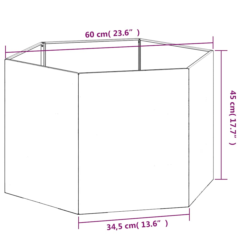 Ζαρντινιέρα Σκουρ. 60 x 60 x 45 εκ. Ατσάλι Σκληρυθέν στον Αέρα