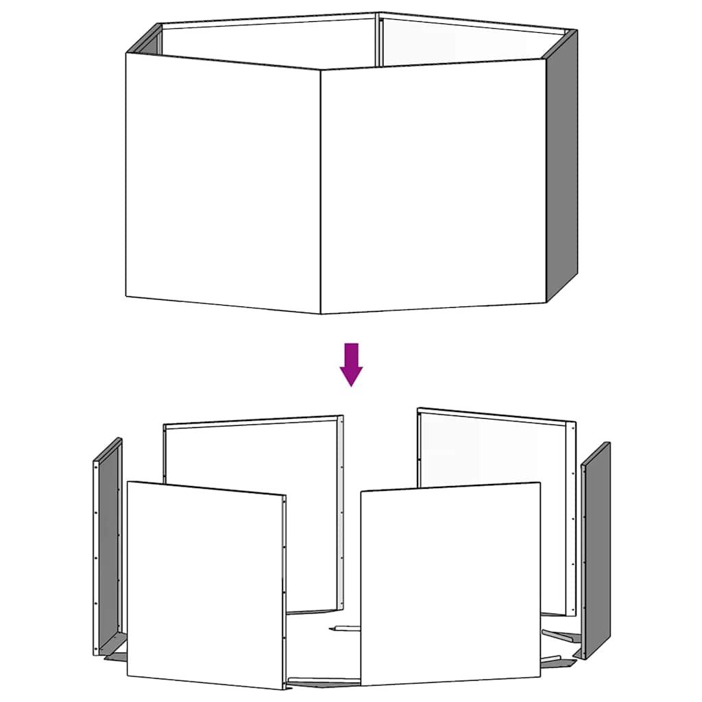 Ζαρντινιέρα Σκουρ. 90 x 90 x 45 εκ. Ατσάλι Σκληρυθέν στον Αέρα - Pakobazaar