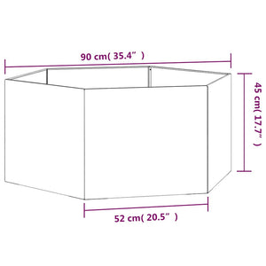 Ζαρντινιέρα Σκουρ. 90 x 90 x 45 εκ. Ατσάλι Σκληρυθέν στον Αέρα - Pakobazaar