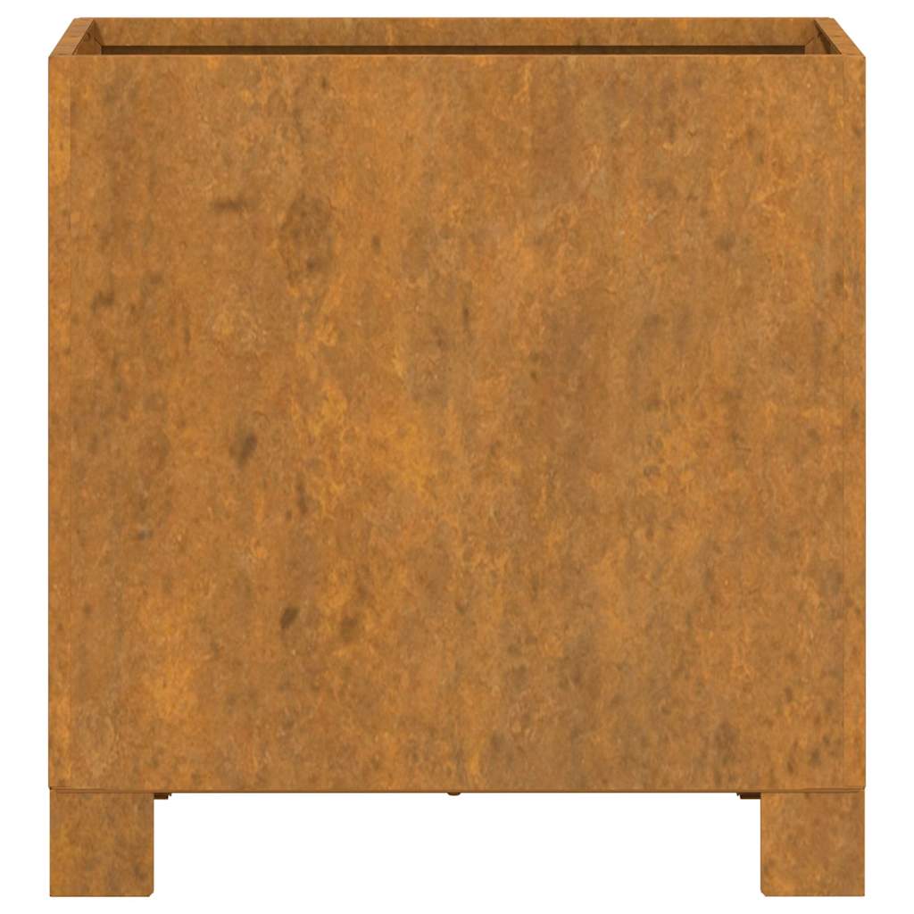 Ζαρντινιέρα με Πόδια Σκουριασμ. 30x30x30 εκ. Ατσάλι από Κορτέν