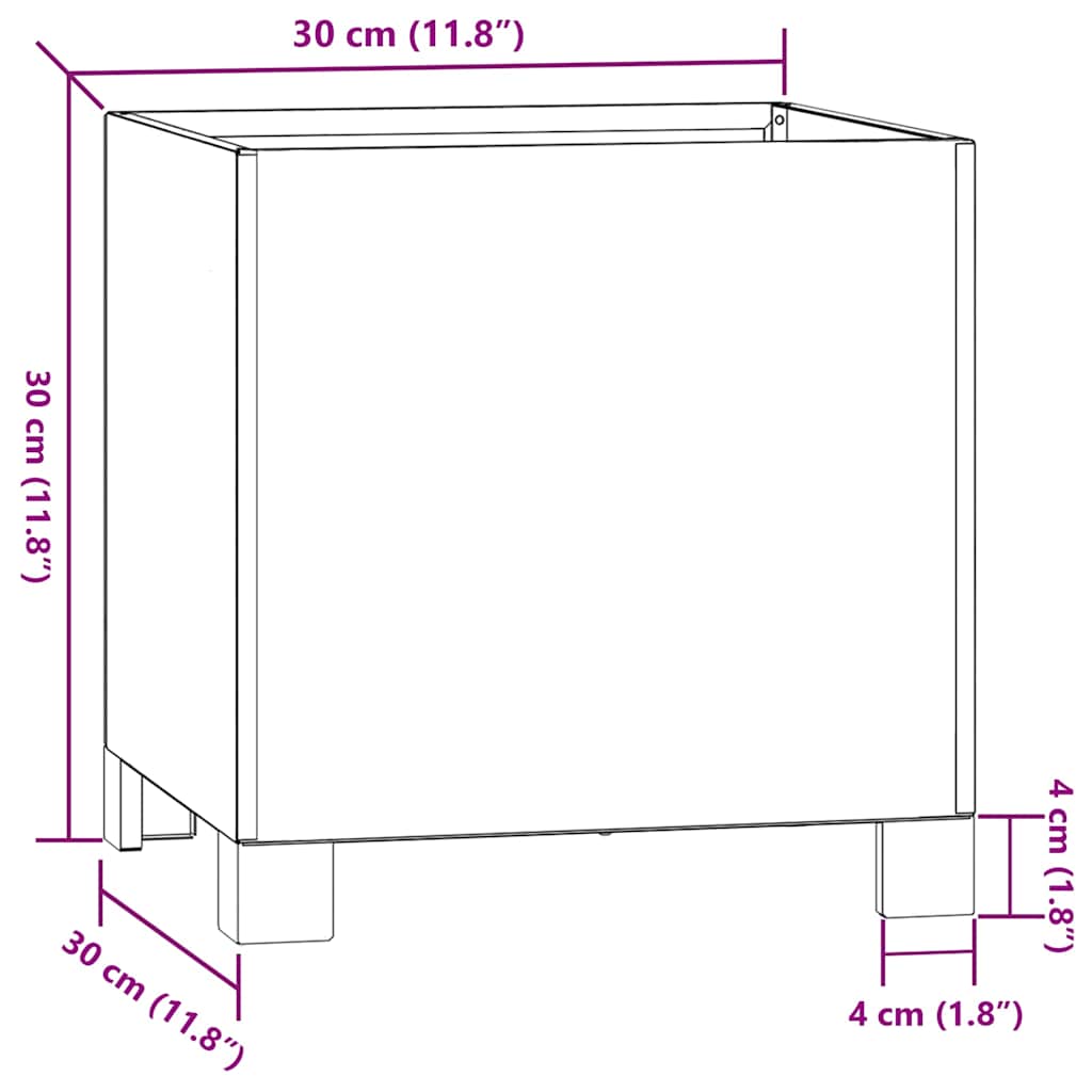 Ζαρντινιέρες 2τεμ. Σκουρ. 30x30x30εκ Ατσάλι Σκληρυθέν στον Αέρα