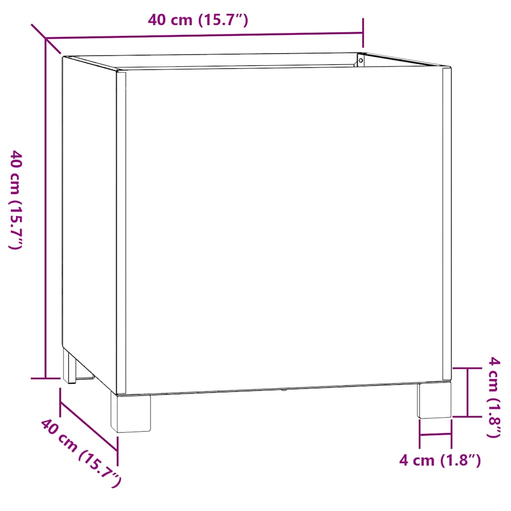 Ζαρντινιέρα με Πόδια Σκουριασμ. 40x40x40 εκ. Ατσάλι από Κορτέν