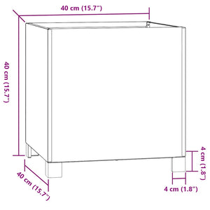 Ζαρντινιέρα με Πόδια Σκουριασμ. 40x40x40 εκ. Ατσάλι από Κορτέν