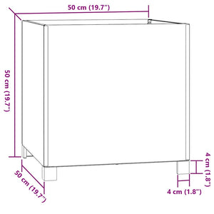 Ζαρντινιέρες 2τεμ. Σκουρ. 50x50x50εκ Ατσάλι Σκληρυθέν στον Αέρα - Pakobazaar