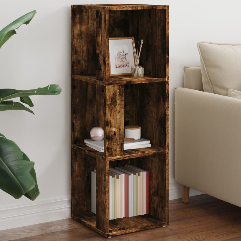 Γωνιακό Έπιπλο Καπνιστή Δρυς 33x33x100 εκ. Επεξεργασμένο Ξύλο - Pakobazaar