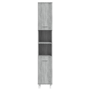 Ντουλάπι Μπάνιου Γκρι Sonoma 30x30x179 εκ. Επεξεργασμένο Ξύλο - Pakobazaar