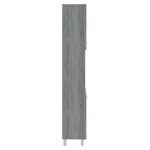 Ντουλάπι Μπάνιου Γκρι Sonoma 30x30x179 εκ. Επεξεργασμένο Ξύλο - Pakobazaar