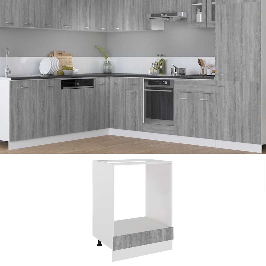 Ντουλάπι Φούρνου "Riga" Γκρι Sonoma 60x46x81,5 εκ. από Τεχνητό Ξύλο