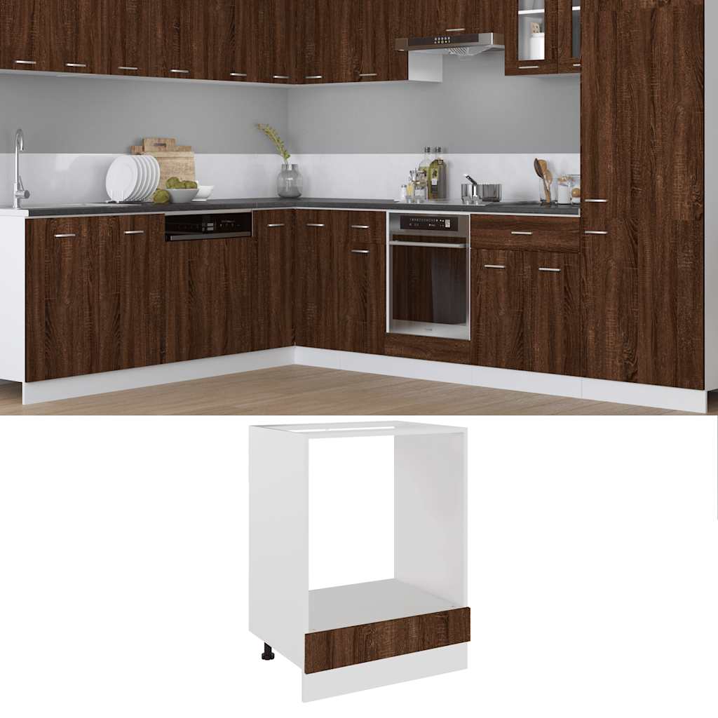 Ντουλάπι Φούρνου "Riga" Καφέ Δρυς 60x46x81,5 εκ. από Τεχνητό Ξύλο