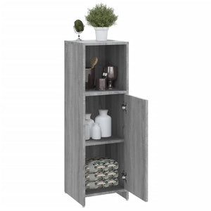 Ντουλάπι Μπάνιου Γκρι Sonoma 30x30x95 εκ. Επεξεργασμένο Ξύλο - Pakobazaar