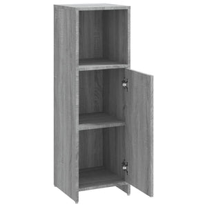 Ντουλάπι Μπάνιου Γκρι Sonoma 30x30x95 εκ. Επεξεργασμένο Ξύλο - Pakobazaar