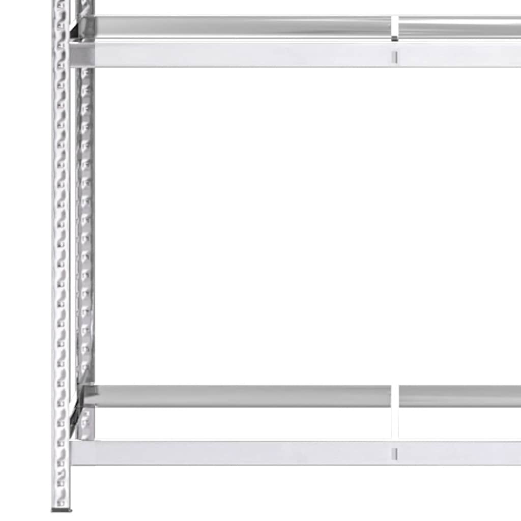 Ραφιέρες Ελαστικών 3 Επιπέδων 4 τεμ. Ασημί 110x40x200 εκ Ατσάλι - Pakobazaar