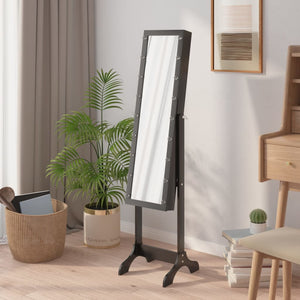 Καθρέφτης Επιδαπέδιος με LED Μαύρος 34 x 37 x 146 εκ.