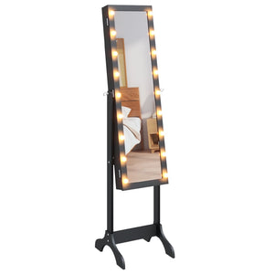 Καθρέφτης Επιδαπέδιος με LED Μαύρος 34 x 37 x 146 εκ.