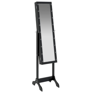 Καθρέφτης Επιδαπέδιος με LED Μαύρος 34 x 37 x 146 εκ.