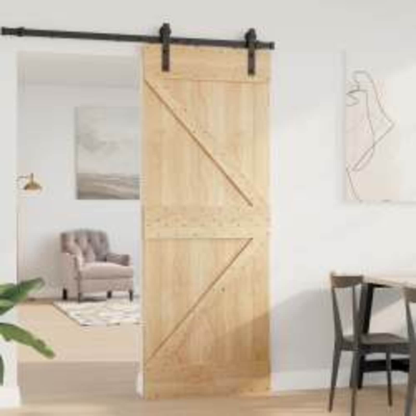 Πόρτα NARVIK Φυσικό 80 x 210 cm Συμπαγές Ξύλο Πεύκου - Pakobazaar