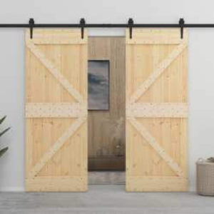 Πόρτα NARVIK Φυσικό 80 x 210 cm Συμπαγές Ξύλο Πεύκου - Pakobazaar