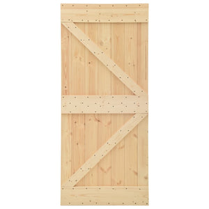 Πόρτα NARVIK Φυσικό 80 x 210 cm Συμπαγές Ξύλο Πεύκου - Pakobazaar