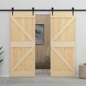 Πόρτα NARVIK Φυσικό 90 x 210 cm Συμπαγές Ξύλο Πεύκου - Pakobazaar