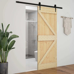 Πόρτα NARVIK Φυσικό 90 x 210 cm Συμπαγές Ξύλο Πεύκου - Pakobazaar