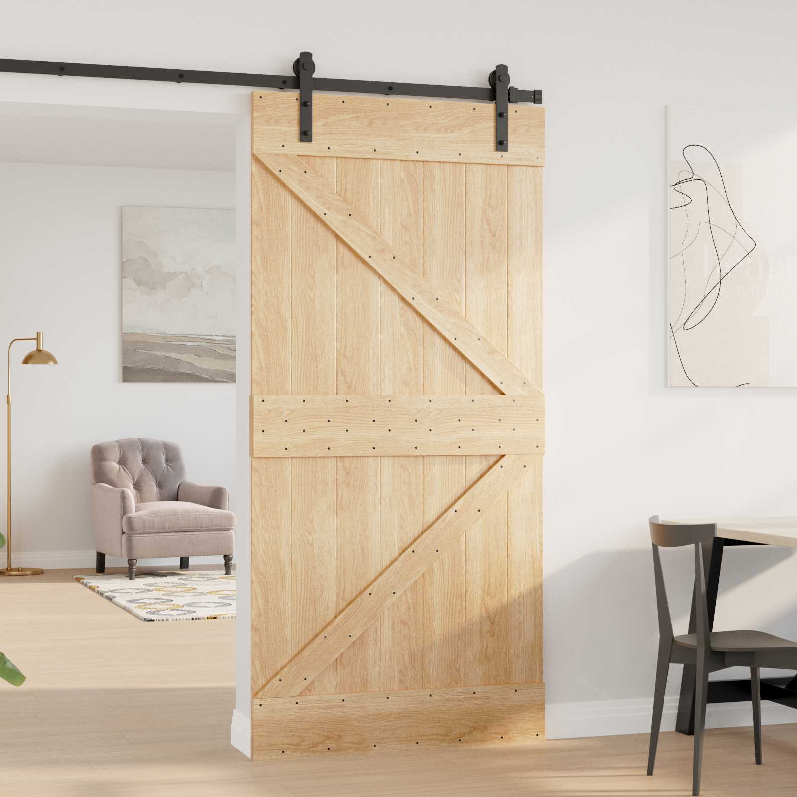 Πόρτα NARVIK Φυσικό 100 x 210 cm Συμπαγές Ξύλο Πεύκου - Pakobazaar