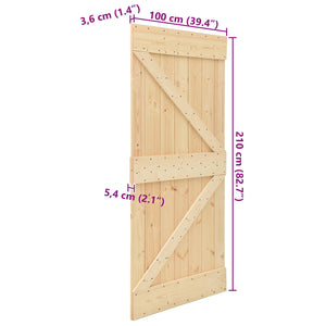 Πόρτα NARVIK Φυσικό 100 x 210 cm Συμπαγές Ξύλο Πεύκου - Pakobazaar