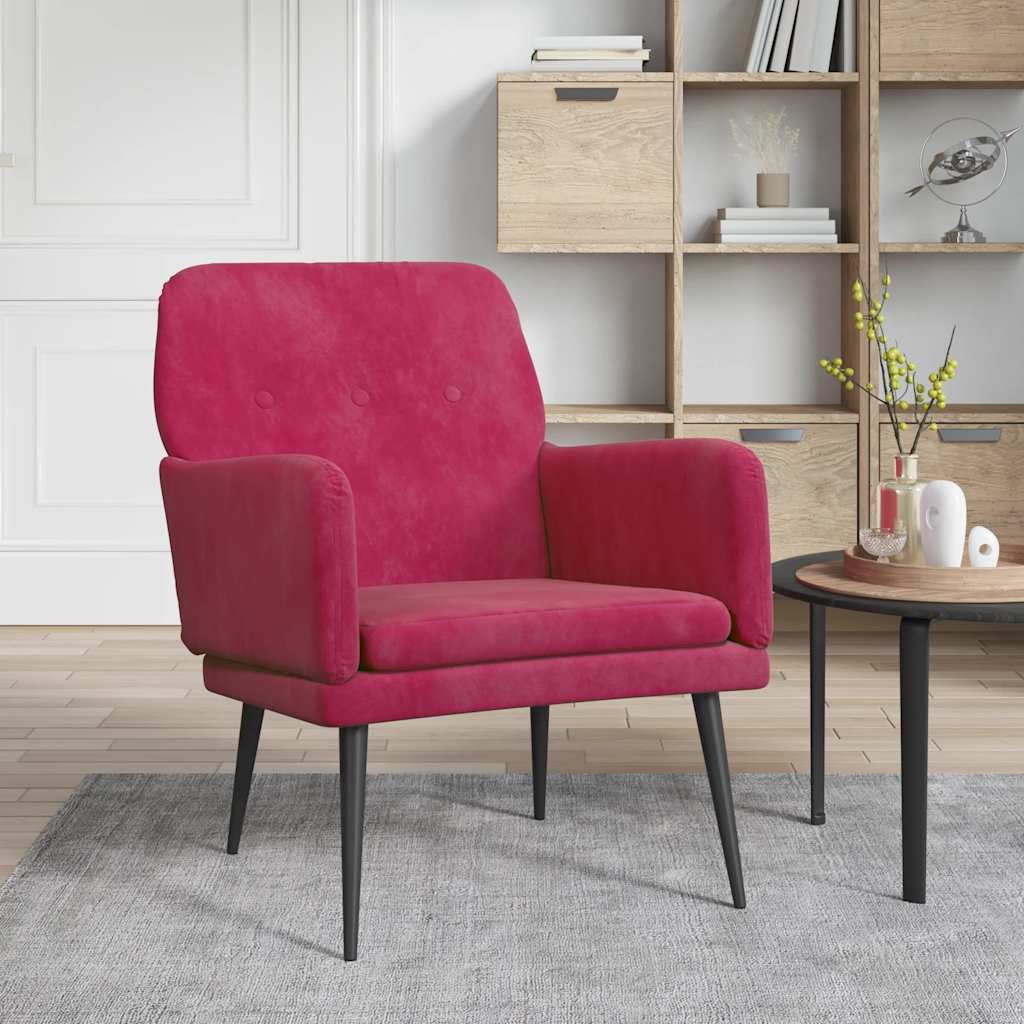 Πολυθρόνα Μπορντό 62 x 79x 79 εκ. Βελούδινη