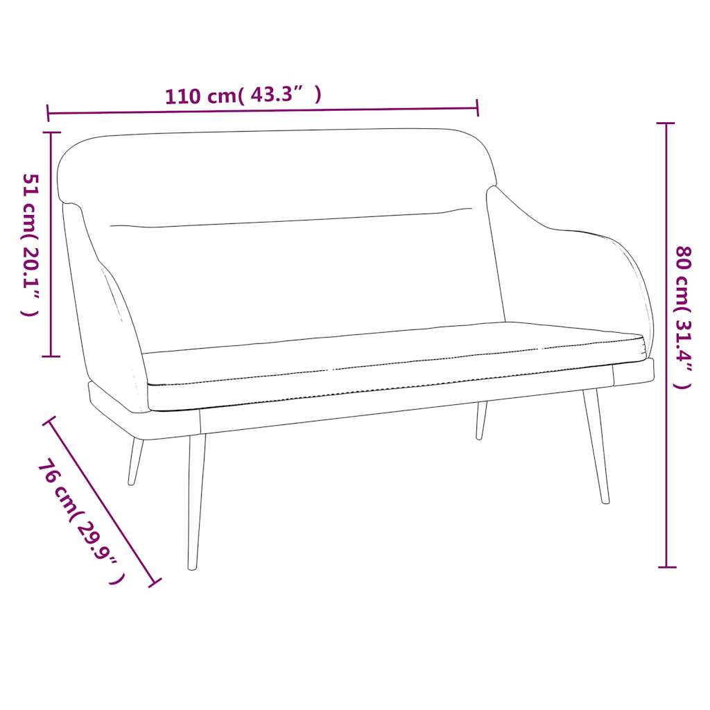 Πάγκος Κρεμ 110x76x80 εκ. Βελούδινος