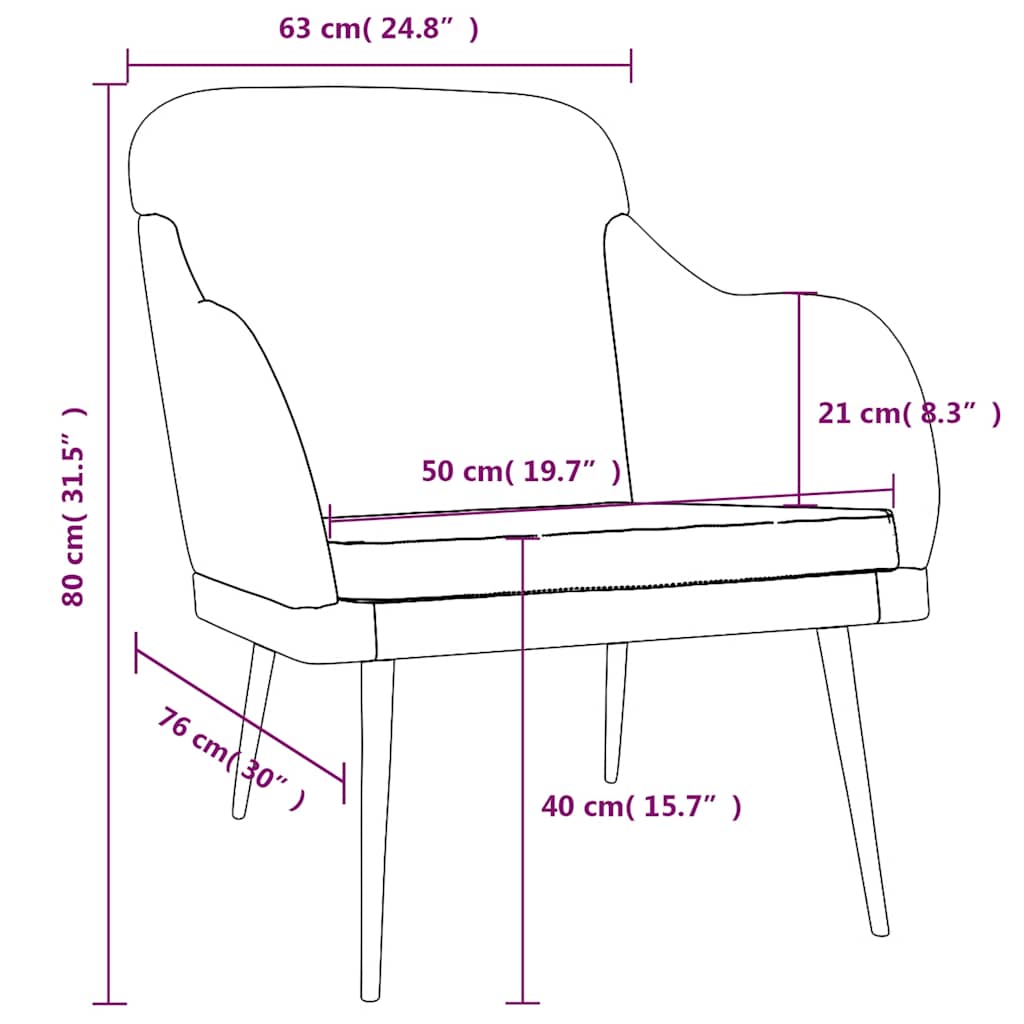 Πολυθρόνα Μπορντό 63x76x80 εκ. Βελούδινη